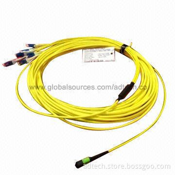 Fiber-optic Patch Cord, MPO/MTP to LC Connector 12 Fiber, Single Mode